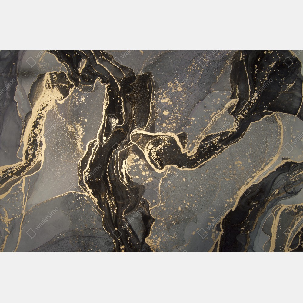 Plakat luksusowy czarno-złoty marmur abstrakcyjny – Wallissimo® Plakat luksusowy czarno-złoty marmur abstrakcyjny – Wallissimo®