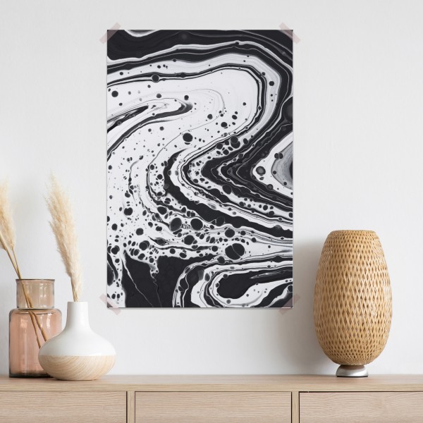 Plakat czarno-biała marmurowa abstrakcja – Wallissimo® Plakat czarno-biała marmurowa abstrakcja – Wallissimo®