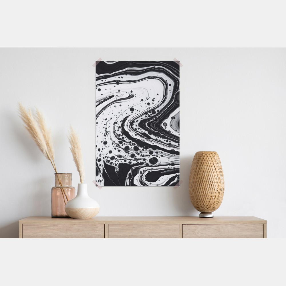 Plakat czarno-biała marmurowa abstrakcja – Wallissimo® Plakat czarno-biała marmurowa abstrakcja – Wallissimo®