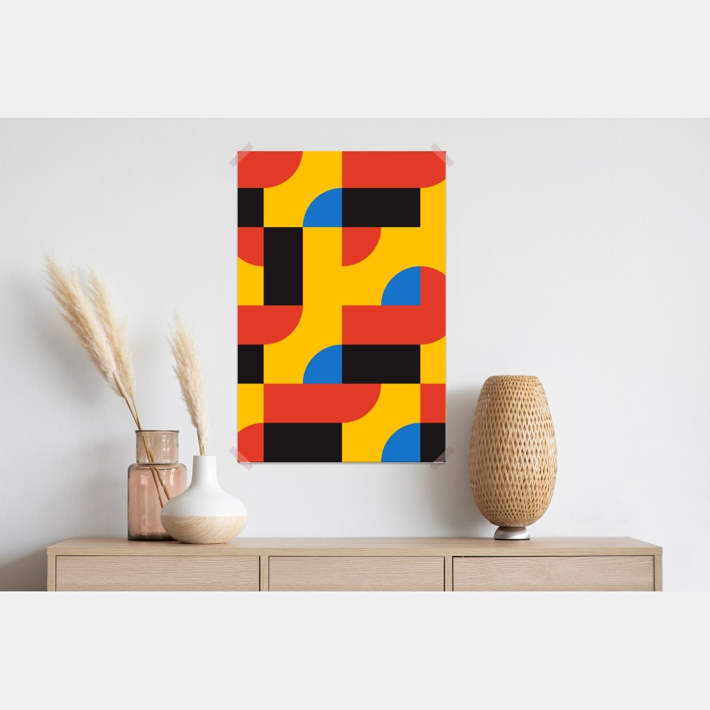 Plakat odważny geometryczny wzór na ścianę – Wallissimo® Plakat odważny geometryczny wzór na ścianę – Wallissimo®