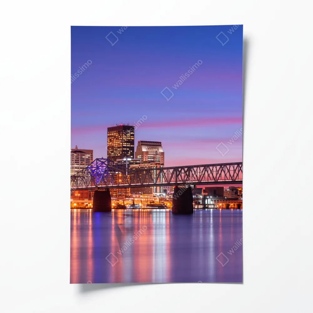 Plakat Louisville panorama miasta o zmierzchu – Wallissimo® Plakat Louisville panorama miasta o zmierzchu – Wallissimo®
