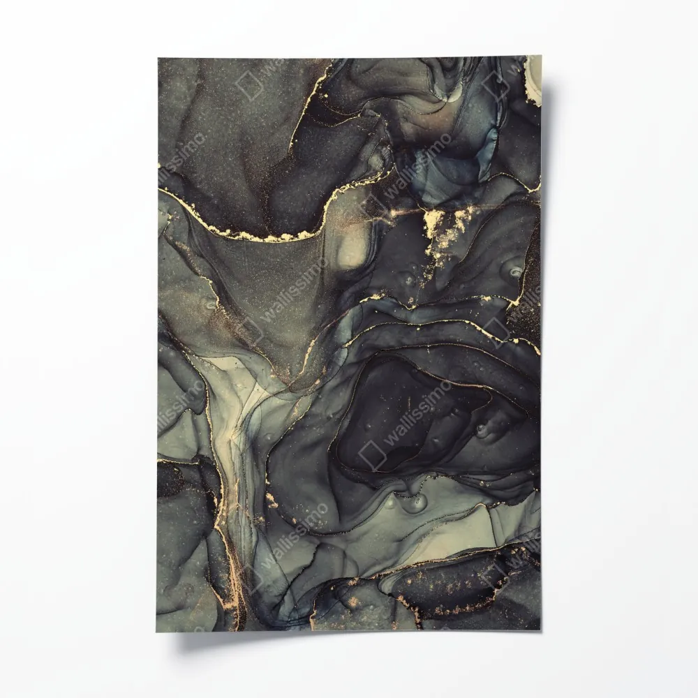 Plakat luksusowa abstrakcja alkoholowa ze złotymi żyłkami – Wallissimo® Plakat luksusowa abstrakcja alkoholowa ze złotymi żyłkami – Wallissimo®