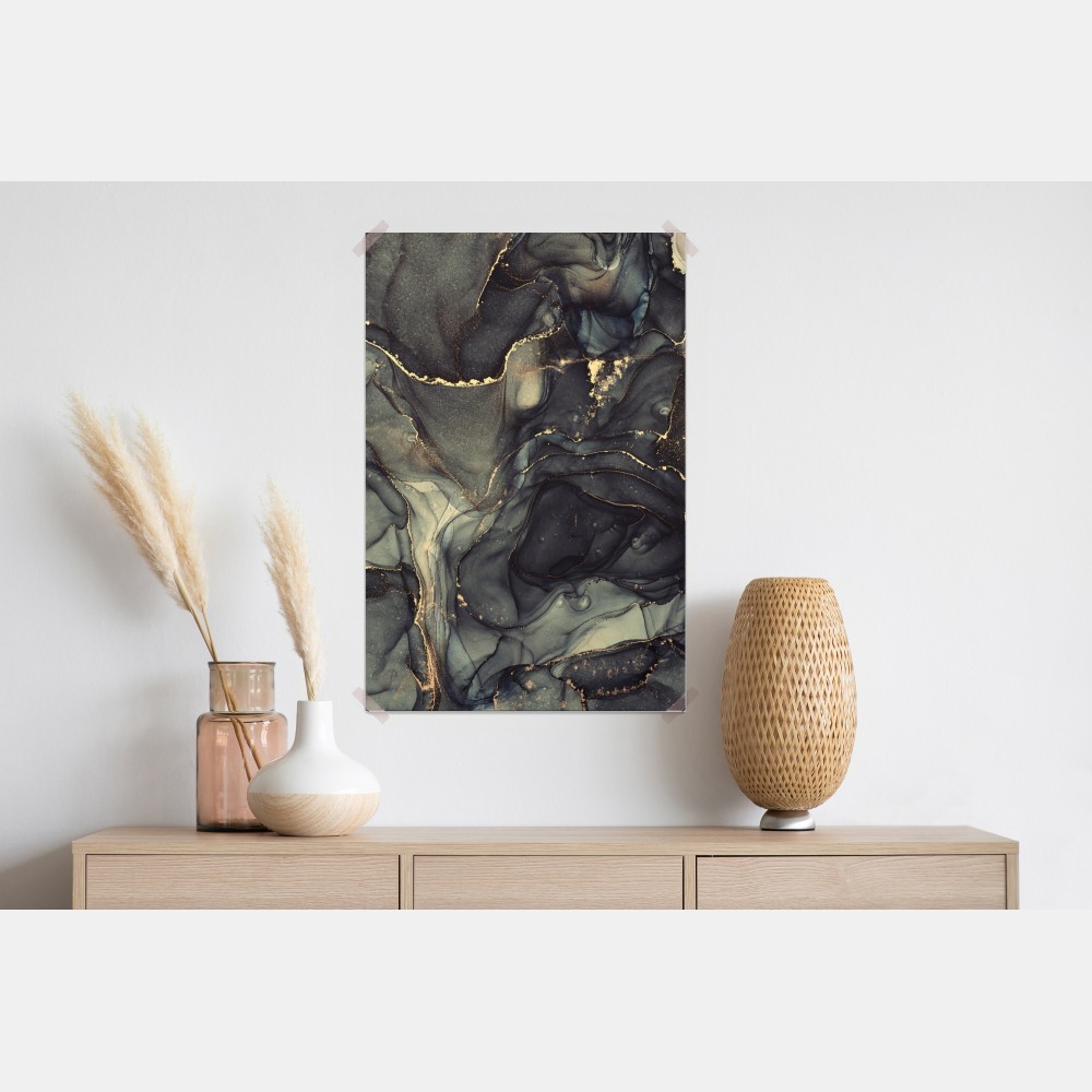 Plakat luksusowa abstrakcja alkoholowa ze złotymi żyłkami – Wallissimo® Plakat luksusowa abstrakcja alkoholowa ze złotymi żyłkami – Wallissimo®