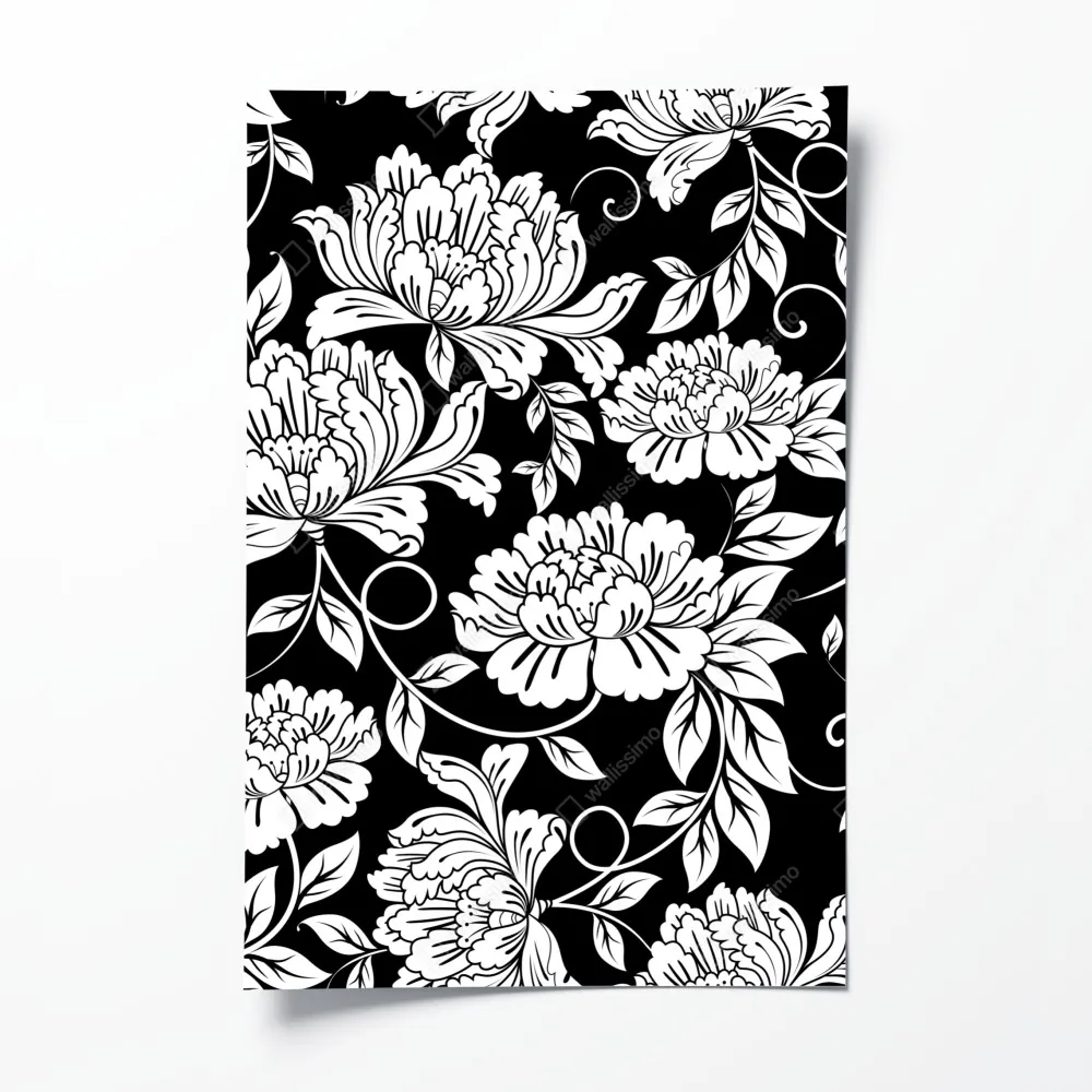 Plakat monochromatyczny wzór kwiatowy – Wallissimo® Plakat monochromatyczny wzór kwiatowy – Wallissimo®