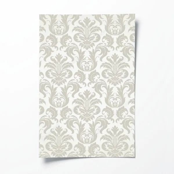 Plakat elegancki beżowy wzór damask