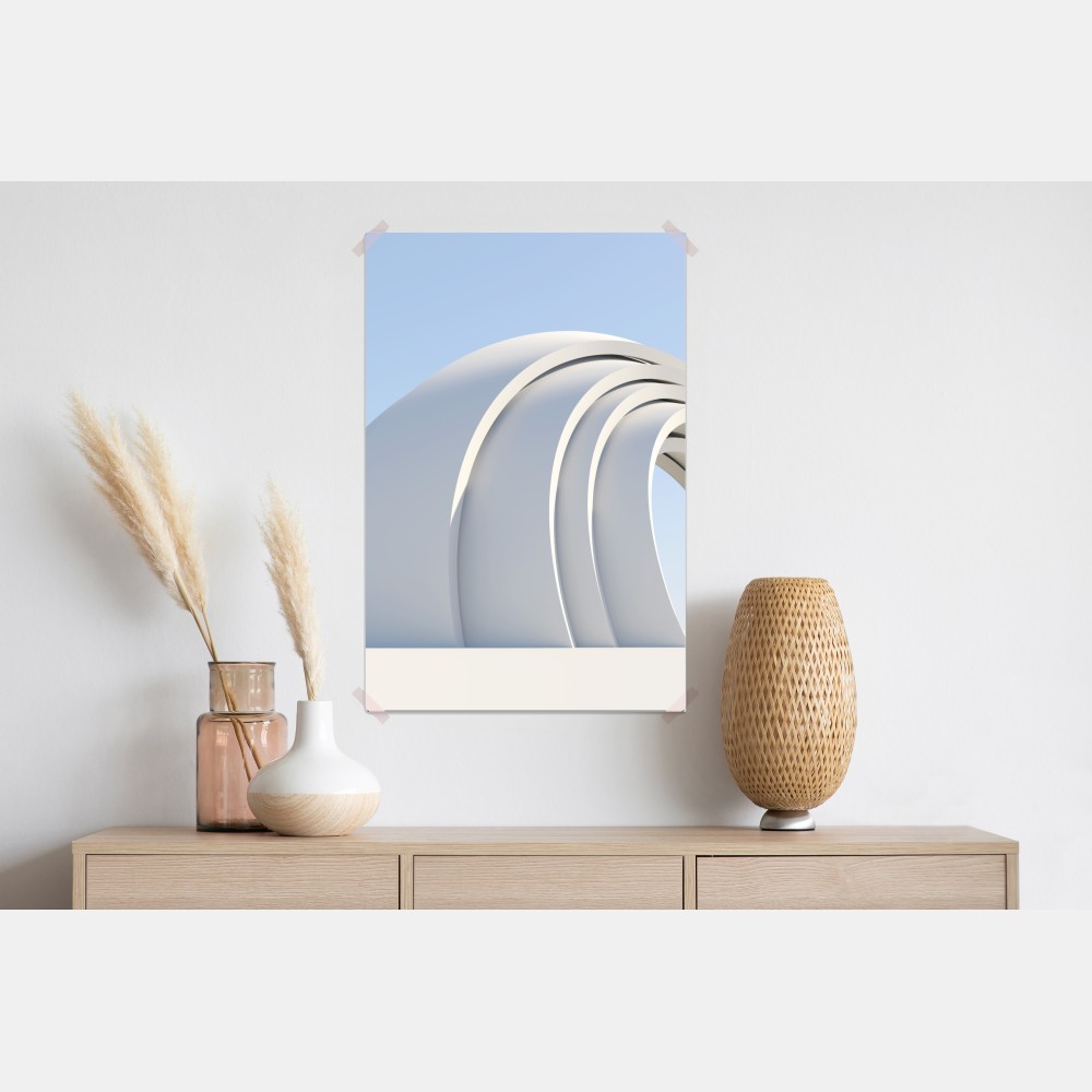 Plakat minimalistyczna rzeźba łuku – Wallissimo® Plakat minimalistyczna rzeźba łuku – Wallissimo®