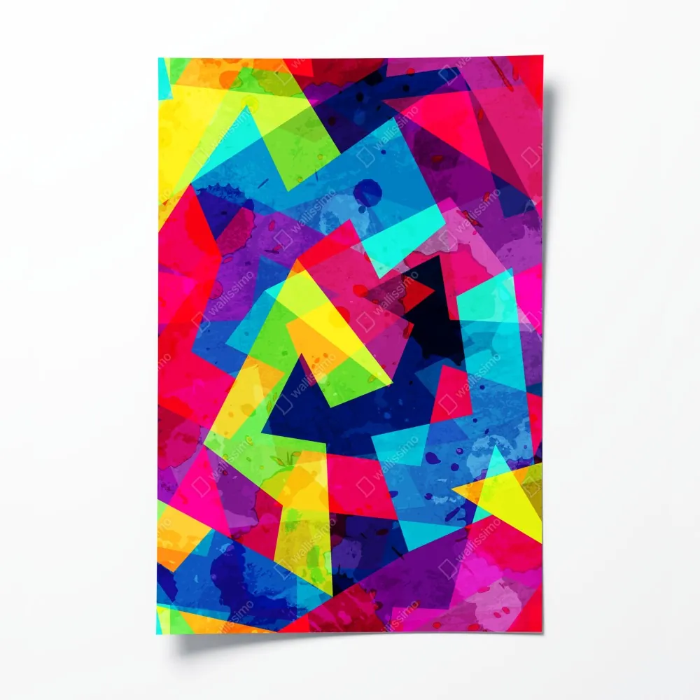 Plakat żywy geometryczny akwarelowy kolaż – Wallissimo® Plakat żywy geometryczny akwarelowy kolaż – Wallissimo®