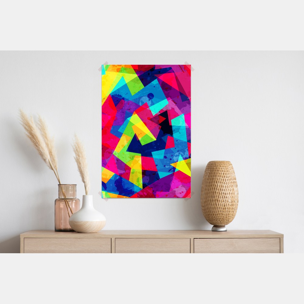 Plakat żywy geometryczny akwarelowy kolaż – Wallissimo® Plakat żywy geometryczny akwarelowy kolaż – Wallissimo®