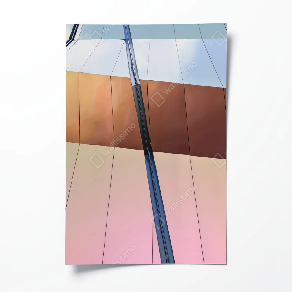Plakat iryzująca nowoczesna fasada z paneli – Wallissimo® Plakat iryzująca nowoczesna fasada z paneli – Wallissimo®