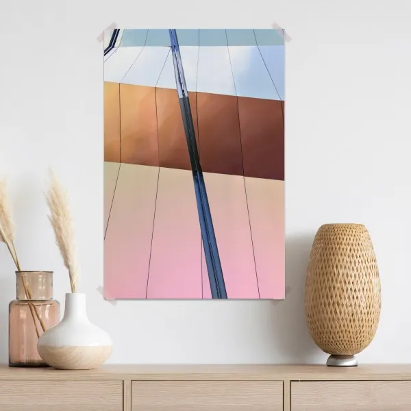 Plakat iryzująca nowoczesna fasada z paneli – Wallissimo® Plakat iryzująca nowoczesna fasada z paneli – Wallissimo®