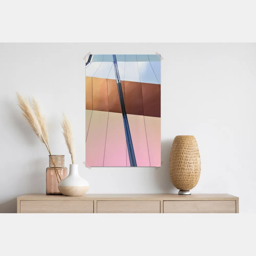 Plakat iryzująca nowoczesna fasada z paneli – Wallissimo® Plakat iryzująca nowoczesna fasada z paneli – Wallissimo®