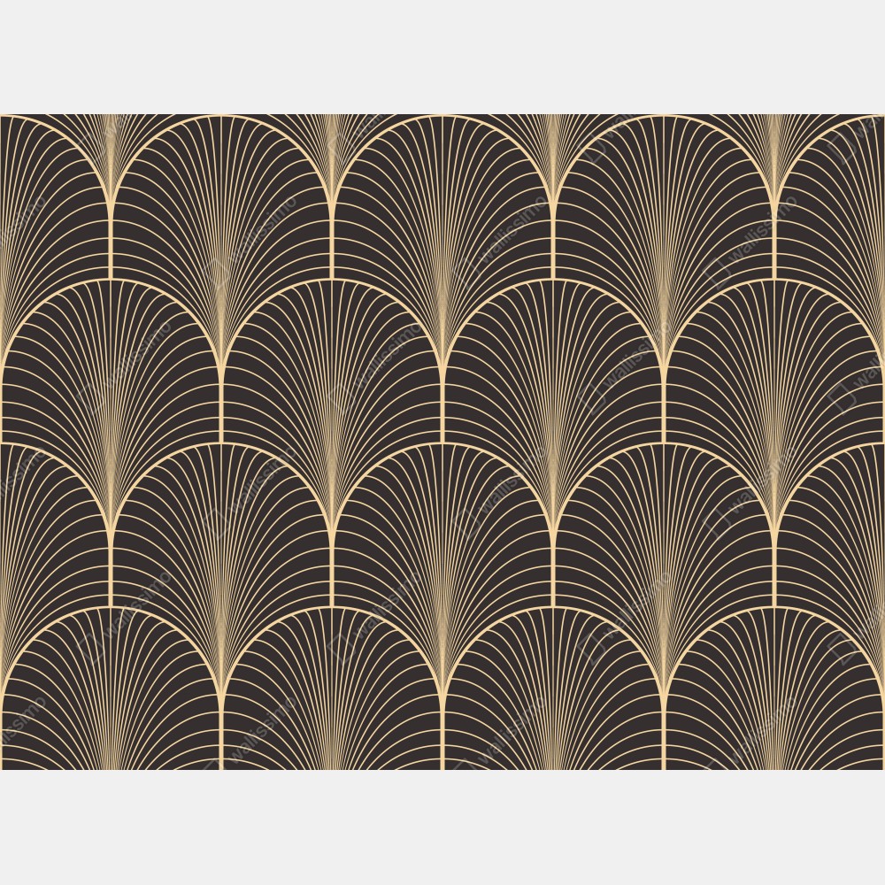 Plakat art deco złoty wzór wachlarza – Wallissimo® Plakat art deco złoty wzór wachlarza – Wallissimo®