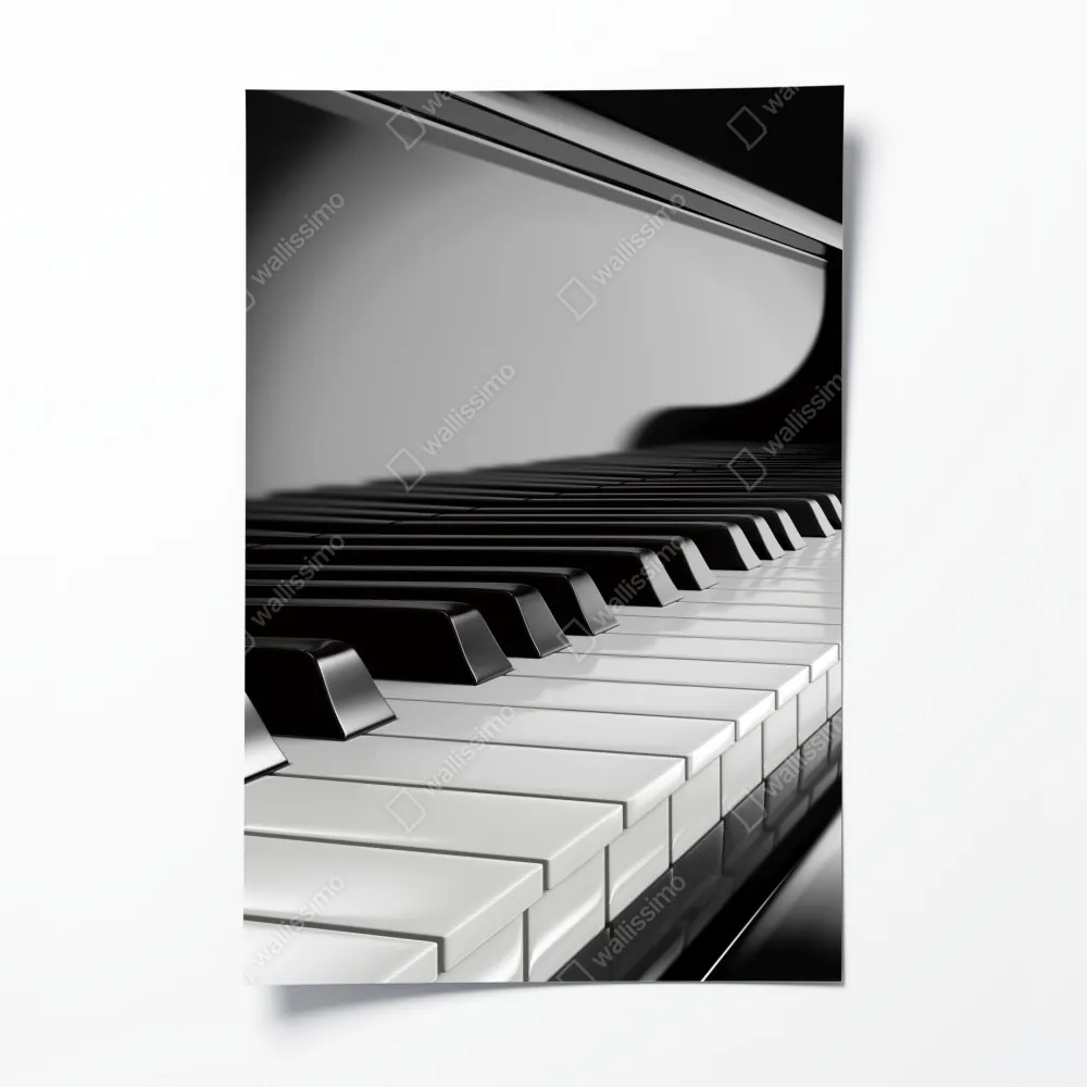 Plakat eleganckie czarno-białe klawisze fortepianu – Wallissimo® Plakat eleganckie czarno-białe klawisze fortepianu – Wallissimo®