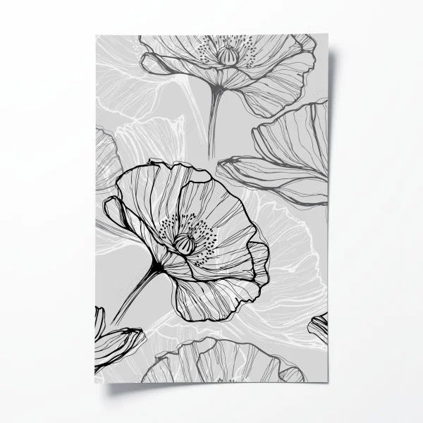 Plakat zimowe jezioro z odbiciem w śnieżnym lesie – Wallissimo®